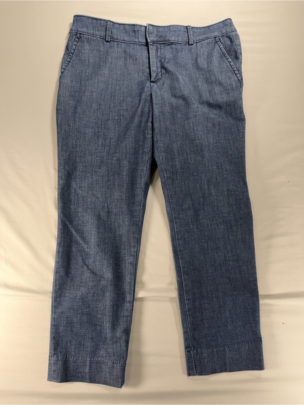 Banana Republic Size 6P Blue Chambray Avery Ankle Pants Trousers Crop #1108